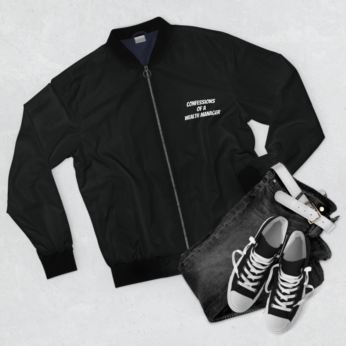 "Confessions of a Wealth Manager" Men's Bomber Jacket